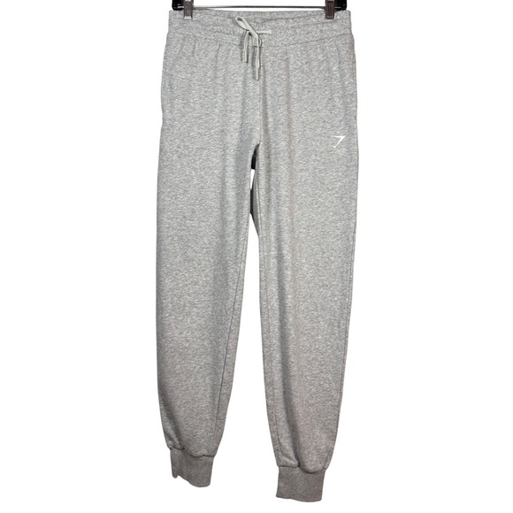 Gymshark Other - Gymshark Crest Joggers Mens Small Light Grey Marl B1A3V Sweatpants Drawstring